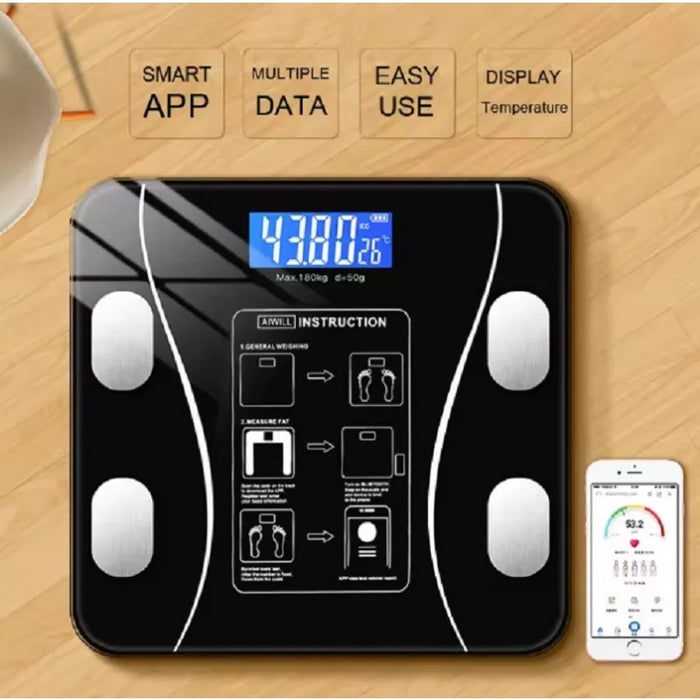 Body Fat Scale Smart Wireless Digital Bathroom Weight Scale Body Composition Analyzer With Smartphone App Bluetooth-compatible
