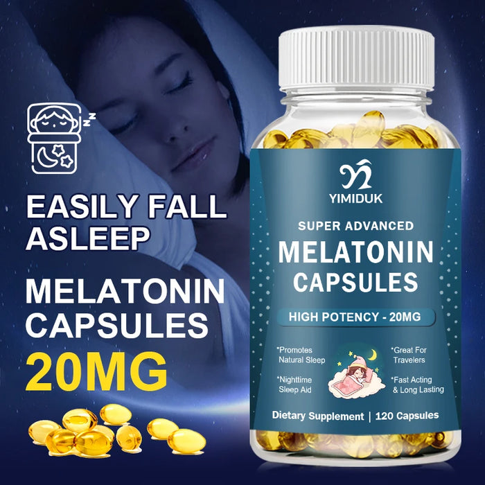 Melatonin Capsules, for Promote Relaxation & Restful Sleep Naturally, Deep Sleep & Wake Up Refreshed, Great for Travelers, Vegan
