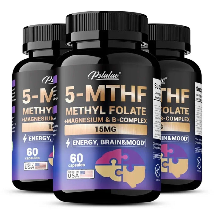 5-MTHF Methylfolate Supplement - Enhances Memory, Focus and Clarity, Boosts Cognitive Function, Energy, Brain and Mood Support S