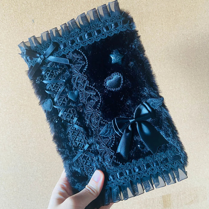 Black  Journal A5 Notebook Handmade Black Lace Diarys Journal Girl Gift Unique Cool Notebook 96 Sheets School Stationery