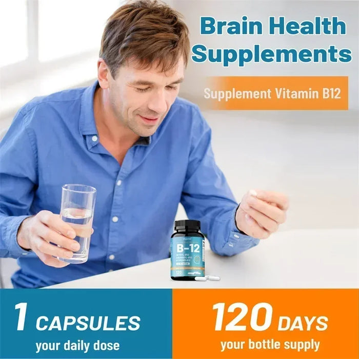 Vitamin B12 - Promotes Brain Health, Boosts Cellular Energy, Improves Mood, Maintains Mental Clarity, and Increases Energy