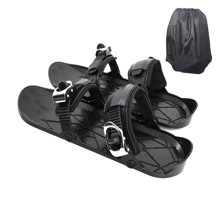 Portable Mini Ski Skates for Snow Short Skiboard Snowblades High Quality, Adjustable Bindings Skiing Shoes  ﻿