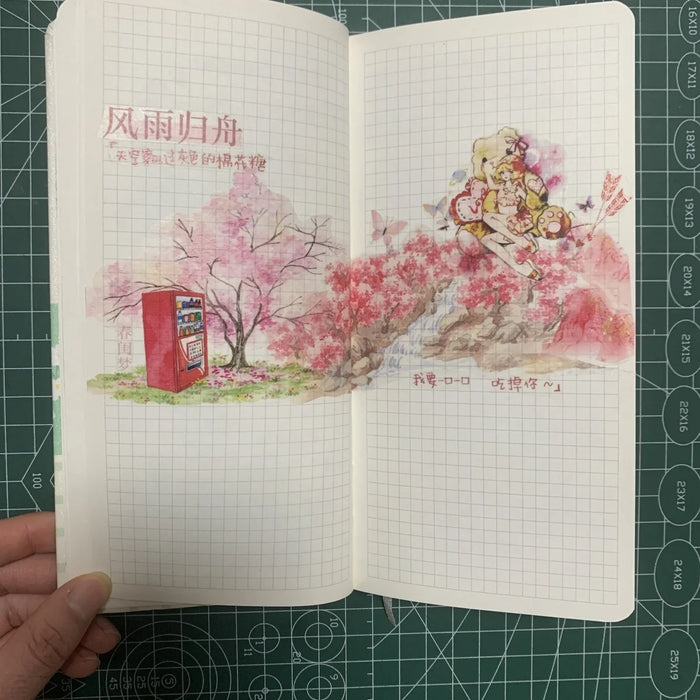 Weekly Planner Journal Notebook ‌Stylish Minimalist Cute Planning Diary Creative Portable Small Grid Notebooks Diary Stationery