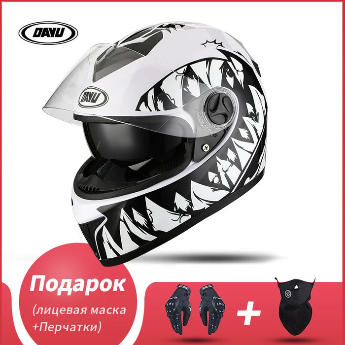 Motorbike Helmet  For Adults Motocross Helmets Casco Motorbike Helmet Full Face  Modular Dual Lens Double Visors