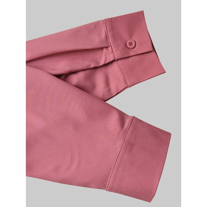 Women's Blouses Pink Twist Front Office Lady Shirts 2026 Fashion Lapel Long Sleeve Urban Commuting Pullovers Tops 191877