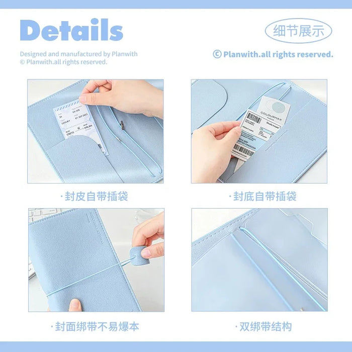 MINKYS PU leather Travel Journal Notebook Planner Yearly Daily Weekly Agenda Book School Stationery