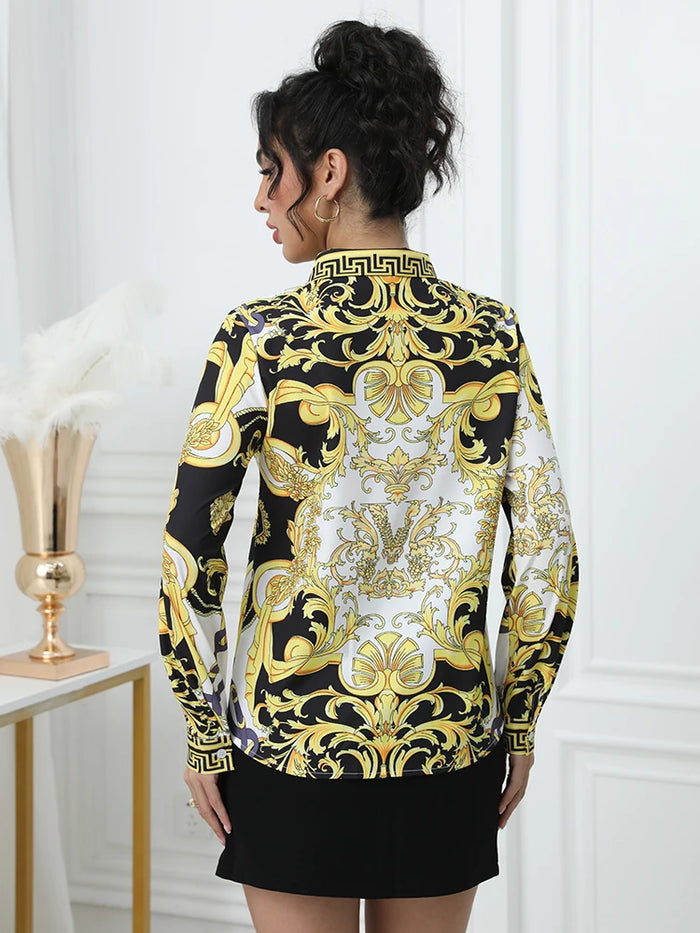 Stylish Women Blouse for a Chic Look Fashion printing office ladies shirts tops blusa mujer