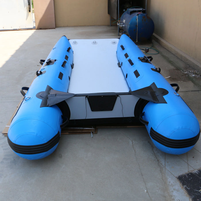 Remote Control Catamaran Boat With Inflatable Drop-stitch Air Hull Sailing Boat Catamaran For Fishing Leisure