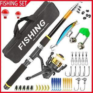 Lure Fishing Rod Set Sea Fishing with Bait Hard Bait and Soft Bait Set Fishing Gear Accessories Suitable for Beginners