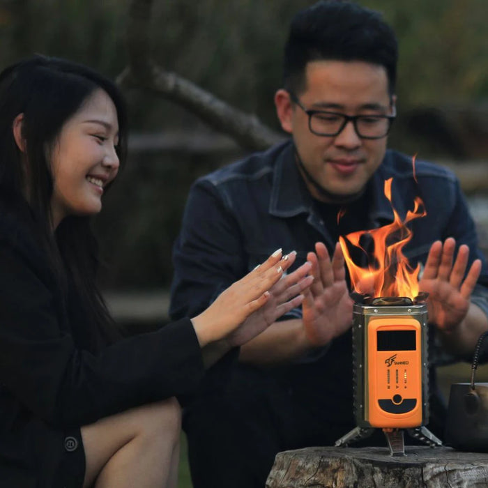 Outdoor Camping SmokeFree  Portable Power Generating Furnace Hiking Picnic Burners Machine USB Rechargeable Firewood Stove