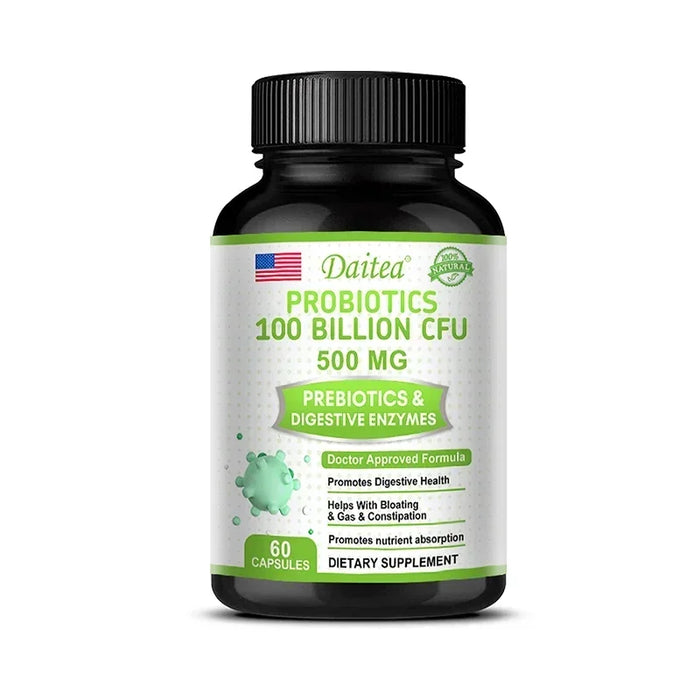 Organic Probiotics Capsules Supplement 100 Billion CFU 500mg Probiotics Helps Gut Health, Balanced Gut Probiotics