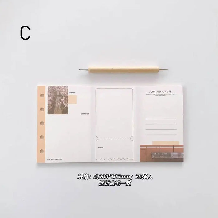 20sheets/Lot M5 Tri-Fold Loose-Leaf Inner Page Notebook Refill To Do Journal Sketchbook Accessories Diary Office Supplies