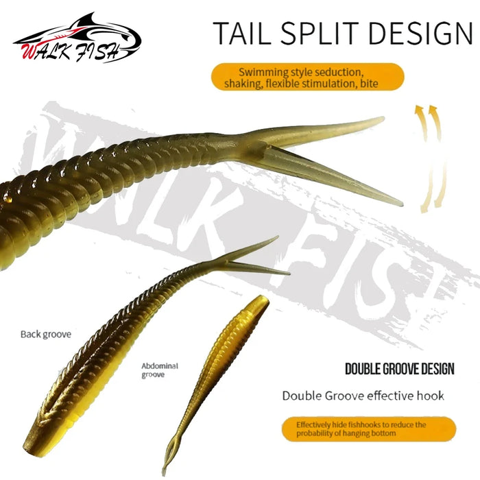 WALK FISH 61 Pieces/Set Of Bionic Fish Soft Bait Fishing Gear With Hook Storage Box Soft And Portable Outdoor Fishing Gear