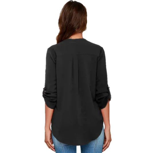 Women Tops Blouses Sexy Lady Long Sleeve blusas V-Neck Chiffon Blouse Shirt Plus Size 5XL Ropa Mujer blusa