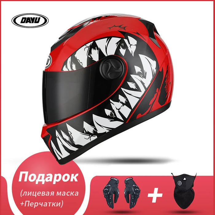 Motorbike Helmet  For Adults Motocross Helmets Casco Motorbike Helmet Full Face  Modular Dual Lens Double Visors