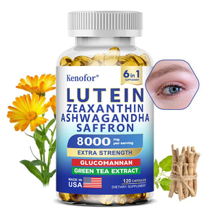 Lutein and Zeaxanthin Supplement - Essential Eye Vitamins for Adults Eye Health, with Glucomannan, Ashwagandha for Vision Health