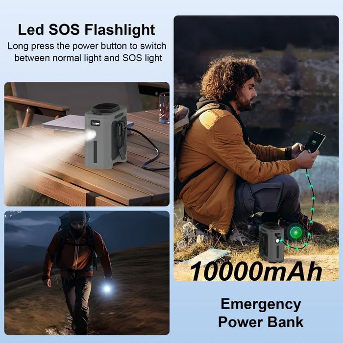 2026 New Wearable Waist Fan With 5-Speed Adjustment, 10000mAh Battery 40H Runtime Ideal for Outdoor Work Field Operations Travel