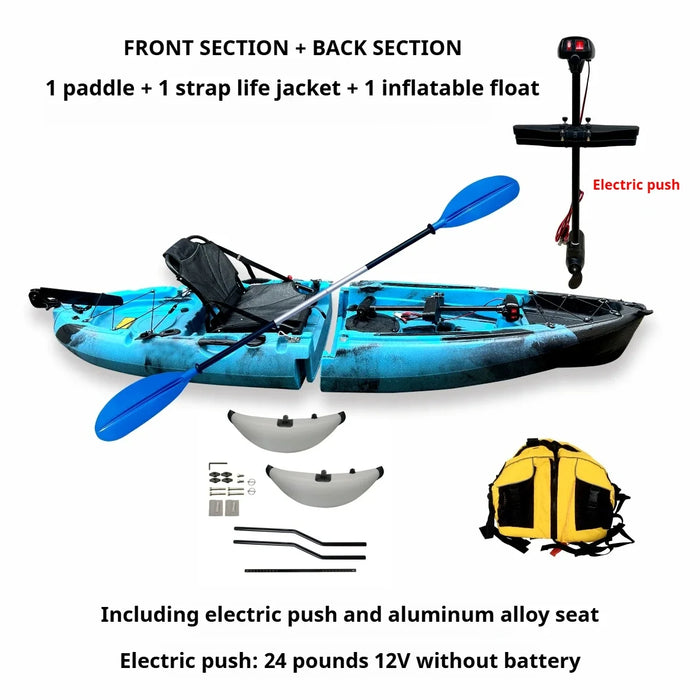 2025 Portable LLDPE Kayak With Split Hard Shell Electric Pedal-Driven Canoe For Solo Tandem Lake Sea Adventures Modular Assembly