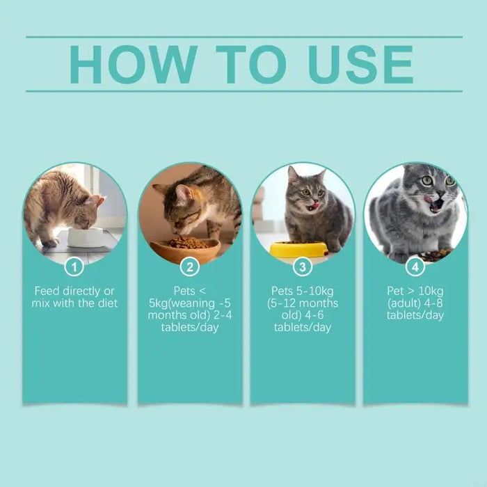 L9NB Cats Tablets Nutritional Tablets Support for Aging Cats with Vital Nutritions Elderly Cats Mineral Tablets Health