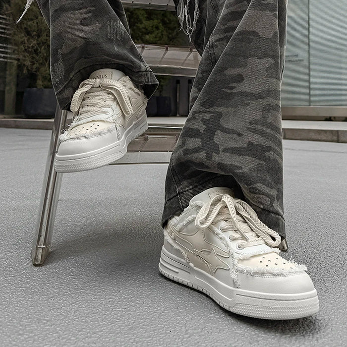 Women Shoes for Men Tennis Retro Punk Canvas Leather Skateboard Shoes Fashion Male Sneakers Couple Outdoor Sport Casual Shoe