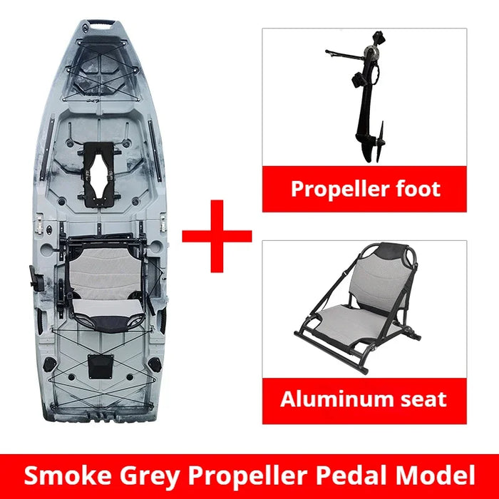 2-Seater Modular Kayak, Electric/Pedal-Driven HDPE Canoe with Aluminum Seats, Portable Fishing Boat for Lake & Ocean Recreation