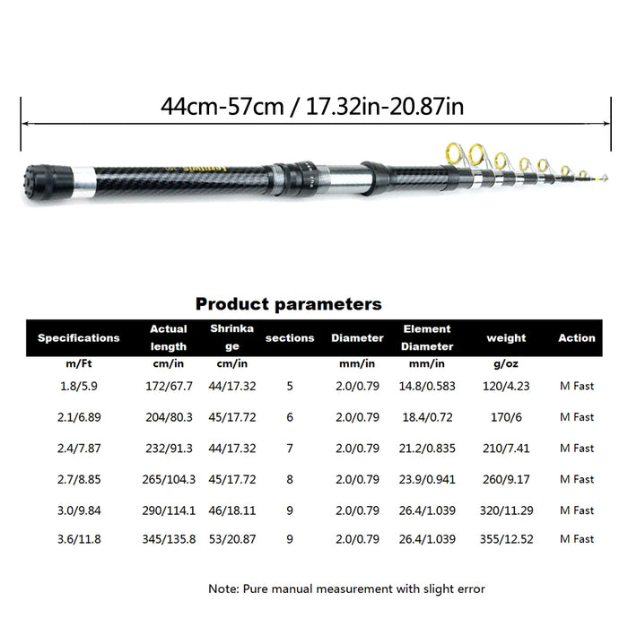 Telescopic Fishing Rod for Sea Fishing Lightweight Strong And Durable Fishing Gear