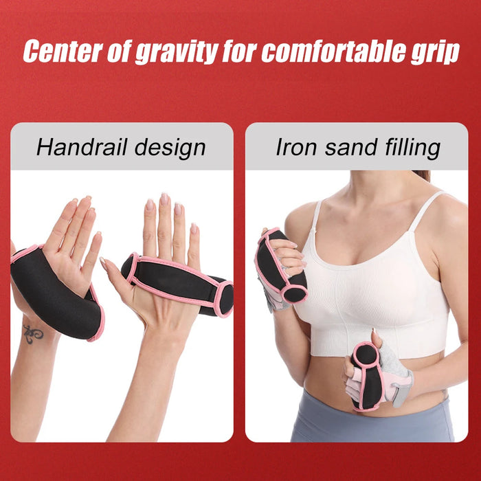 1 Pair Wrist Support Soft Hand Weights - 2/4 LBS Walking Dumbbell for Women & Men - Jogging, Running, Physical Therapy, Aerobics
