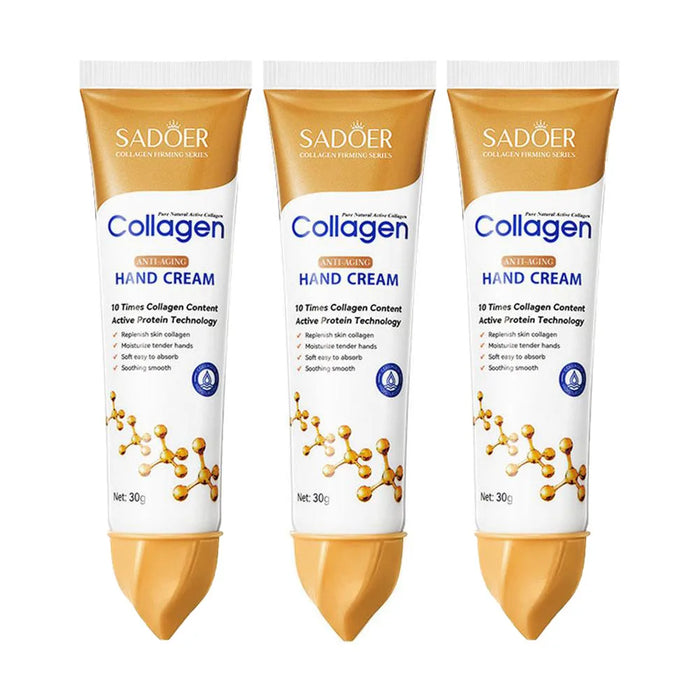 3pcs*30g Collagen Hand Cream Skin Soften Nourish Moisturizing Korean Skin Care Cracked Repair Products