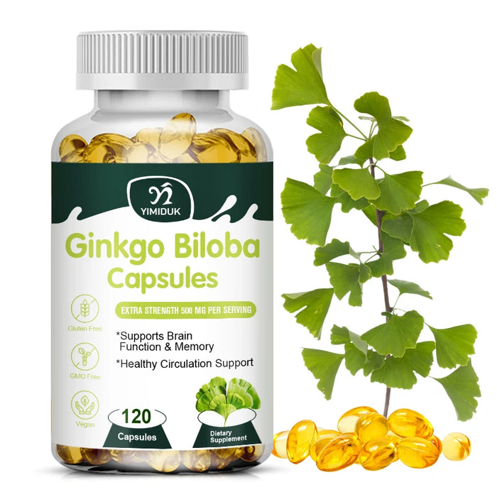 Ginkgo Biloba Extract Supplement, for Promote Blood Circulation, Antioxidant, Supports Brain Function & Memory, Mood Stabilizer