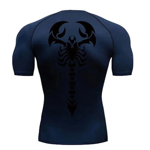 Men's fitness clothing, sports running T-shirt, fitness short sleeved tight fitting shirt, sportswear