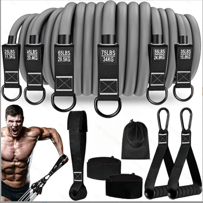 300lbs Fitness Exercises Resistance Bands Set Elastic Tubes Pull Rope Yoga Band Training Workout Equipment for Home Gym Weight