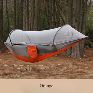 Outdoor Camping Hammock With Mosquito Net Lightweight Hanging Hammocks High Strength Parachute Fabric Hanging Bed Net Quick Open