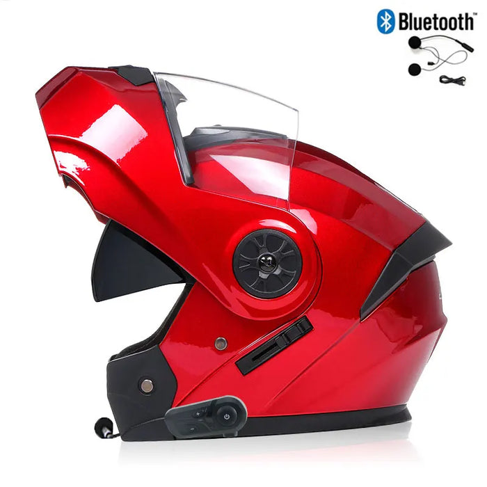 Bluetooth Men's Motorcycle Helmets Full Face Casco for Motorcycles Man Motocross Kask Flip up Casque De Moto  DOT Certified BLD
