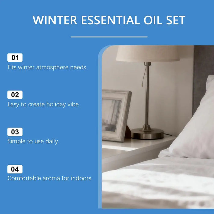 Aromatherapy Oil Set Winter Aromatherapy Essential Oil Set Freshen Indoor Air Create Festive Atmosphere Home-Use Fragrance Perf