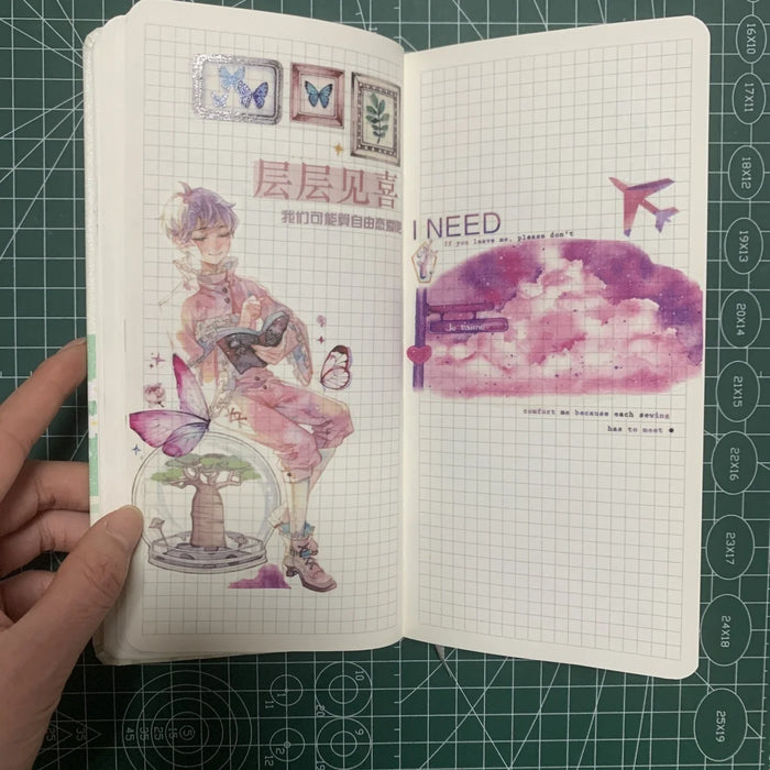 Weekly Planner Journal Notebook ‌Stylish Minimalist Cute Planning Diary Creative Portable Small Grid Notebooks Diary Stationery