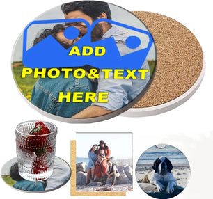 Personalized Photo Ceramics Absorbent Bar Coasters With Cork Customize Cup Mat Pad For Home Decoration Wedding Favors Birth Gift