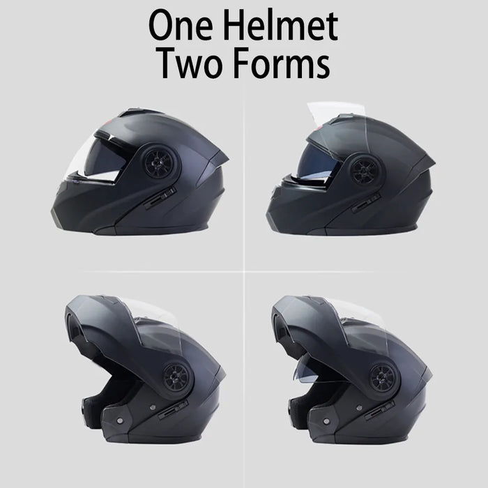 Bluetooth Men's Motorcycle Helmets Full Face Casco for Motorcycles Man Motocross Kask Flip up Casque De Moto  DOT Certified BLD