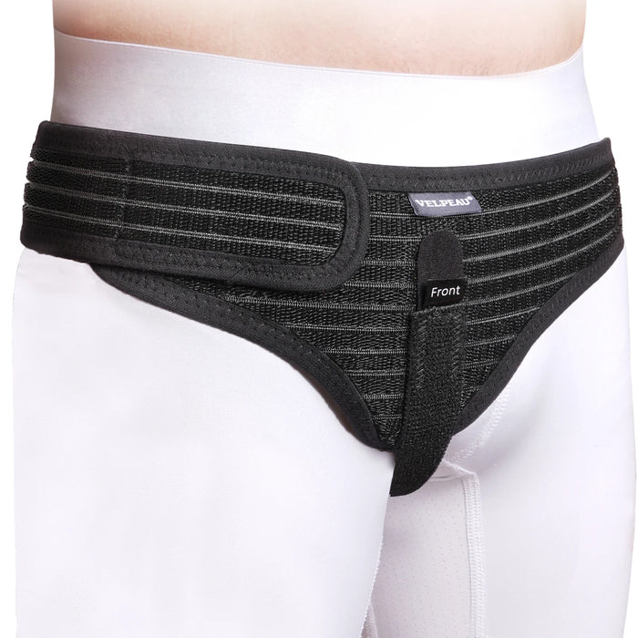 VELPEAU Hernia Belt for Left/Right Side Single Inguinal and Pain Relief, Adjustable Groin Hernia Recovery Strap for Men & Women