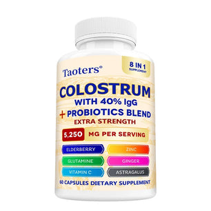 Colostrum Supplement, Contains 40% IgG + Probiotic Mixture, Support Gut, Muscle & Immune Health, Boost Immunity, for Men & Women