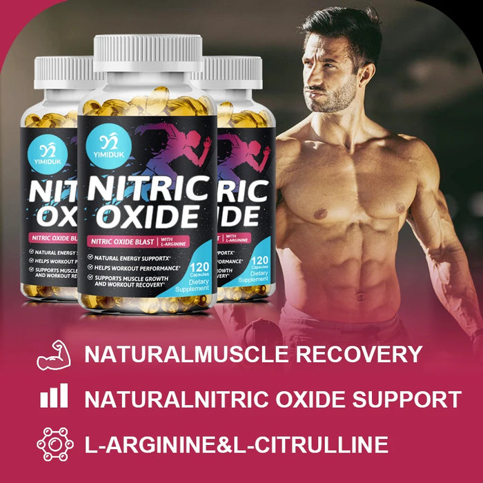 Nitric Oxide Supplement - L Arginine, Supports Muscle Growth and Workout Recovery - Helps Athletic Performance