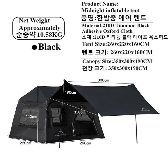 MOUNTAINHIKER Outdoor Camping 4-5 Person Waterproof Family Awning Beach Tent Quick Open Fishing Tent Picnic Park Anti-UV Shade