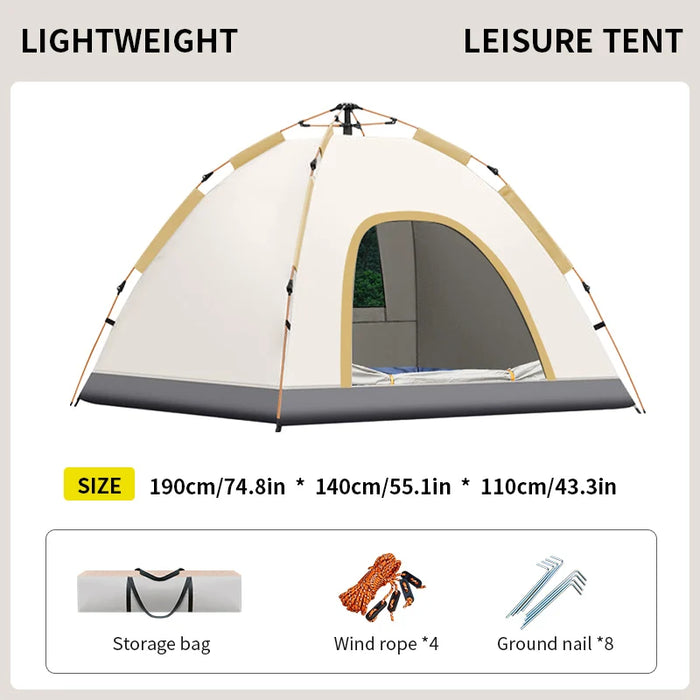 1 Outdoor Camping Tent for Overnight Stay, Fully Automatic, Quick Setup, No Assembly, Foldable, Double Layer