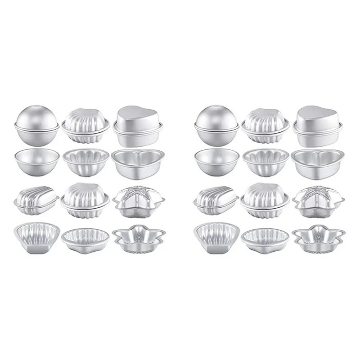 HLZS-24 Pcs 6 Shapes Bath-Bomb Making For Crafts DIY Bath-Bomb Crafting Press Mould For Handmade Soaps Candle Cake Baking