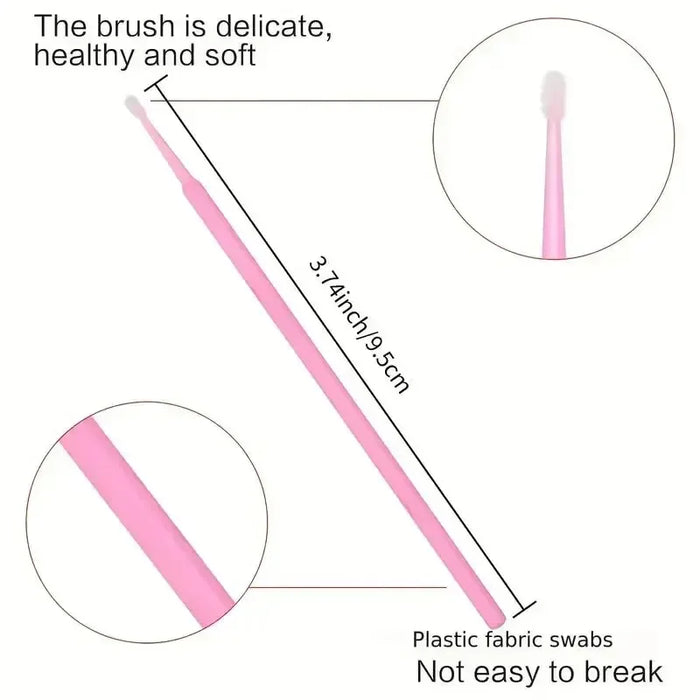 Disposable Miniature Mascara Brush for Makeup, Cleaning and Compatible Personal Care Pink