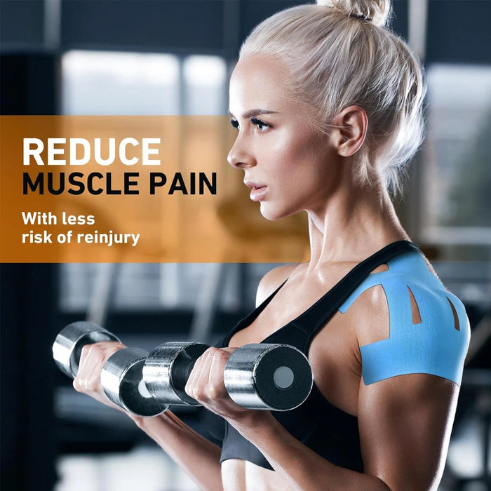 10PCS Precut Kinesiology Tape for Shoulder Pain Relief – Waterproof, Elastic Support for Rotator Cuff & Injury Recovery