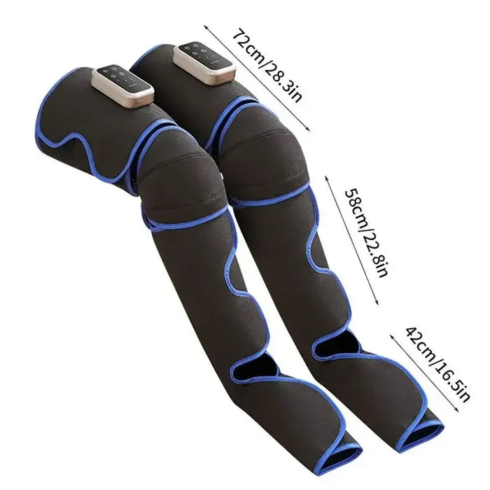 Rechargeable Leg Massager with Heat & Air Compression - 3-Level Pain Relief Wrap for Circulation Boost & Muscle Recovery LED