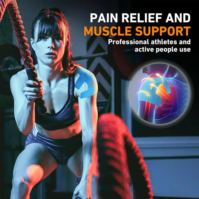 10PCS Precut Kinesiology Tape for Shoulder Pain Relief – Waterproof, Elastic Support for Rotator Cuff & Injury Recovery