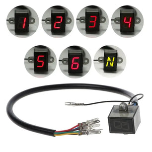 Motorcycle Gear Waterproof Universal 6 Speed Digital Gear Indicator Motocross Display Shift Lever Sensors Gear Display