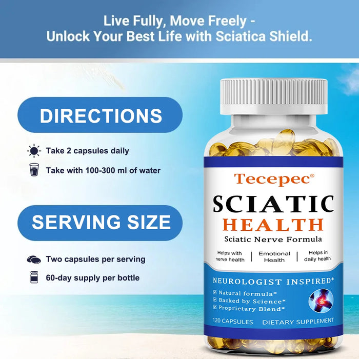 Sciatic Nerve Health Support Supplement - with Vitamin B Complex, Alpha Lipoic Acid,Strengthens Muscles & Increases Endurance