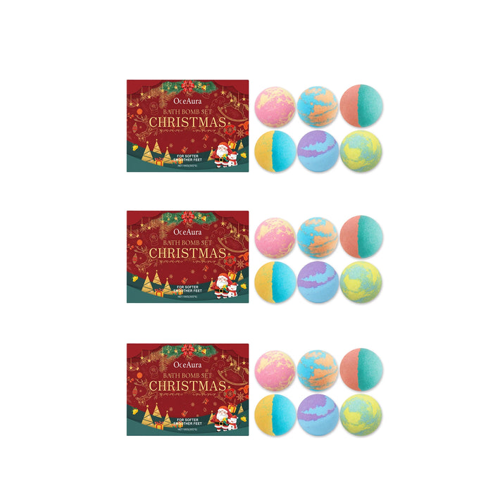 Christmas Bubble Bath Ball Gift Box Relaxing Moisturizing Dry Skin Fatigue Relief Smoothing Colorful Salt Ball Bubble Bombs Set